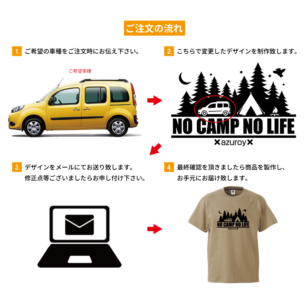 No Camp No Life Tシャツ 日本初 Tシャツのデザインにあなたの愛車が登場 X Azuroy X アズロイ